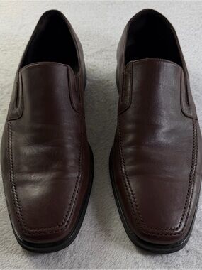 Monte Rosso Men’s 10M Brown Leather Dress Loafers Made in Italy